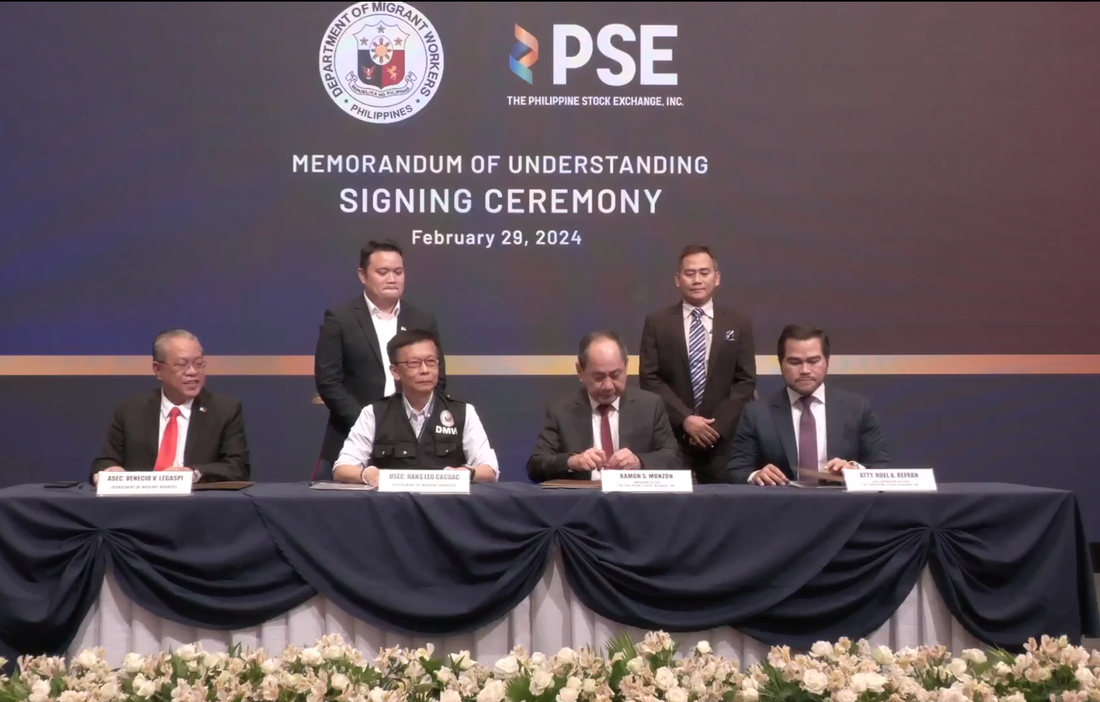 Philippine Stock Exchange (PSE) and Department of Migrant Workers (DMW) Inked a MOU for OFWs Financial Literacy